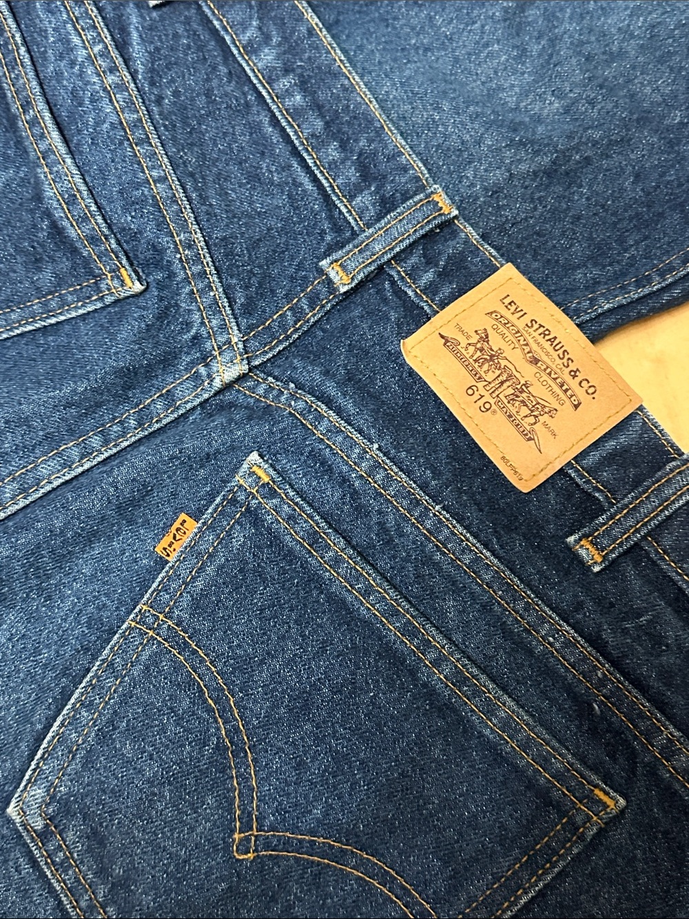 Vintage Orange Tab Levi’s 619 | Men's Dark Blue Denim Jeans